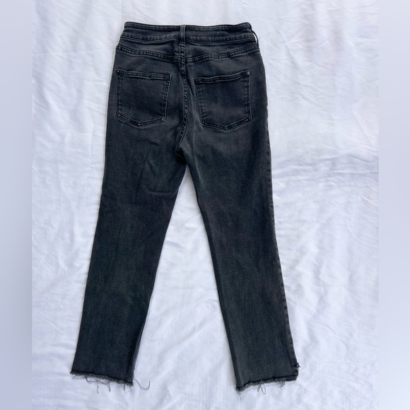 ANTHROPOLOGIE Pilcro & Letterpress Relaxed Straight Jeans Black Wash Frayed Hem - Picture 5 of 11